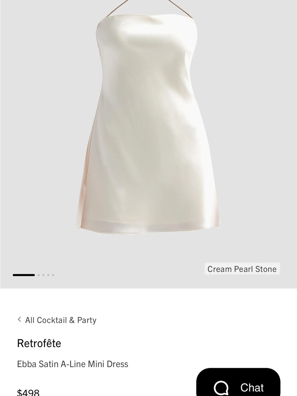 Retrofete Ebba Satin A-line halter Mini Dress - Picture 4 of 6